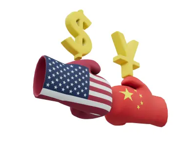 USA VS China Trade War Icon v1 001 Low-poly 3D model