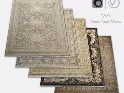 Persian Carpet Collection-vol1-4k texture Low-poly 3D model