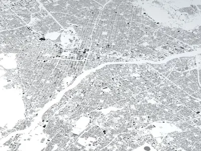 Sapporo Streets and Buildings 3D model