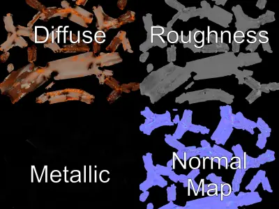Rusted Metal Geodesic Sphere Model Pack Low-poly 3D model