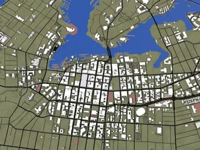 Victoria City of Canada Low-poly 3D model