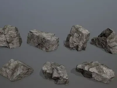 Rock Set 18 Low-poly 3D model