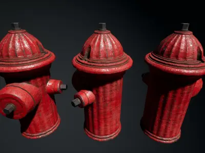 Fire hydrant Low-poly 3D model 33