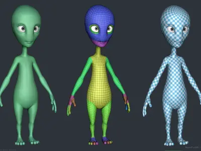 Stylized Cartoon Alien 3D model