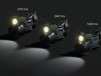 Cyberpunk Motorbike Low-poly 3D model