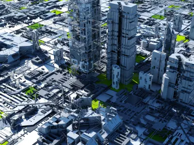 Sci-Fi Tech City 3D model