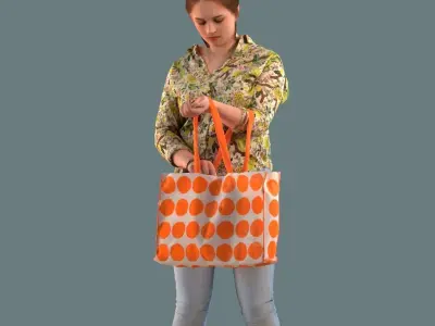 Set of 3D women shopping 3D model