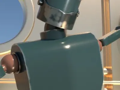 3D Robot Model and Robot Lab Environment Model Low-poly 3D model