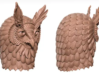  Owl Sculptural Bust 