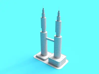 Cartoon Building 005 Low-poly 3D model