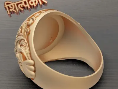 LAXMI JI RING   HIGH QUALITY 3D DESIGN 3D print model
