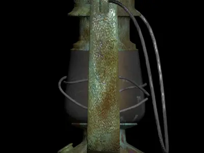 OIL GLASS LAMP RETRO VINTAGE OLD ANTIQUE 3D model