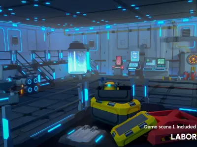 Sci-Fi Props Low-poly 3D model