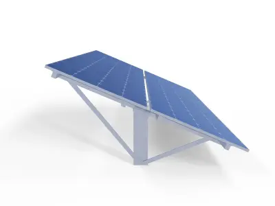 Solar Panel on Rack Low-poly 3D model