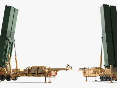  Surface Missile System Two-Tone Paint Deployed Rigged for Maya 