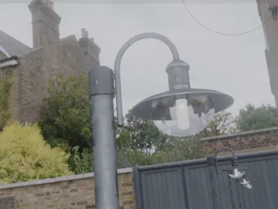 Street Light -7- Galvanized Version -1 Lamp-  Low-poly 3D model