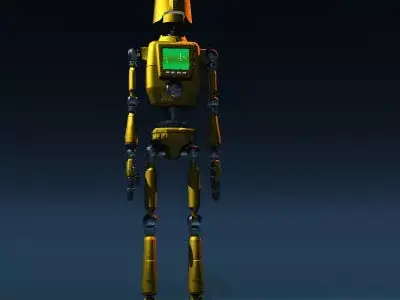 Comic robot 3D model