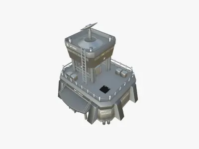 SciFi Facility B08 Metallic - Sci Fi Exterior Design Low-poly 3D model