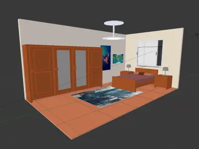 Bedroom assets Low-poly 3D model