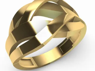 Modern 2 pieces rings  3D Print Models 3D print model