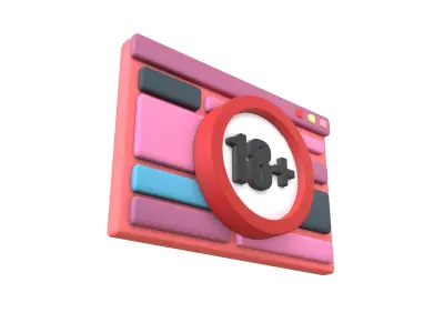 Eighteen Plus Website Icon v1 002 Low-poly 3D model