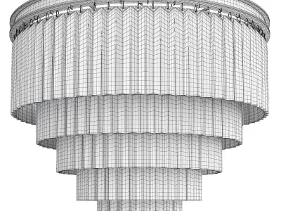 RH Odeon Chandelier Five Gold 80 Low-poly 3D model