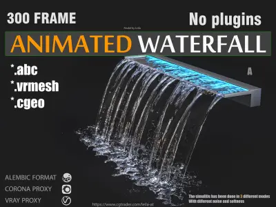 Waterfall Fountains Swimming Pool Cascade 3D model