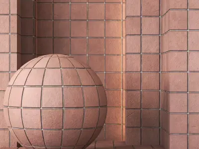 Brick Tile Flooring 4K - Seamless Texture