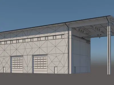 industrial building 3D model Textured