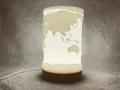 Worldmap moodlight 3D print model