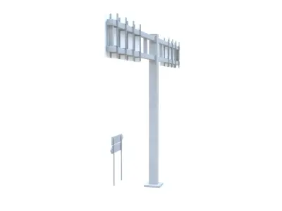 Highway Sign 03 Low-poly 3D model