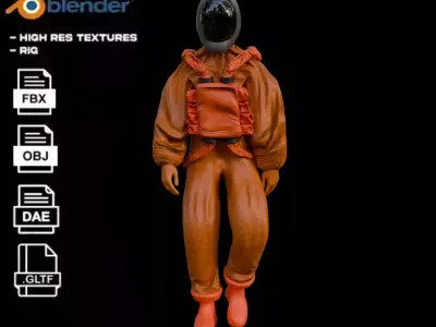 Space suit  Low-poly 3D model