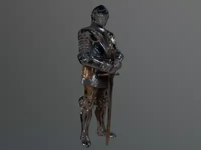  knight statue Low-poly 3D model