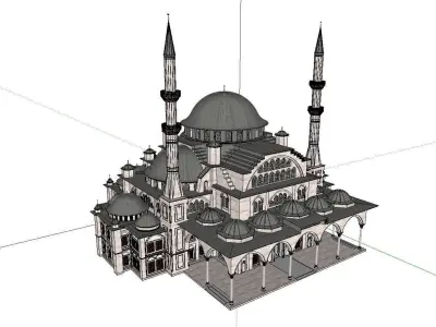 Architecture-Religion-God-Culture-Temple-057 mosque with dome 3D model