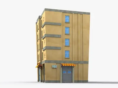 Cartoon Building x30 Low-poly 3D model