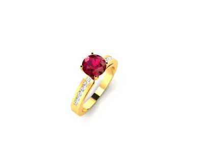 Solitaire Wedding Engagement Ring 3D print model 6