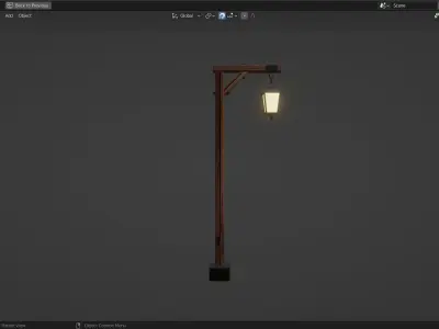 Basic Lamp Post - 1 Sided -  3D model