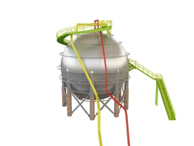 Oil And Gas Refinery Unit m1 3D model