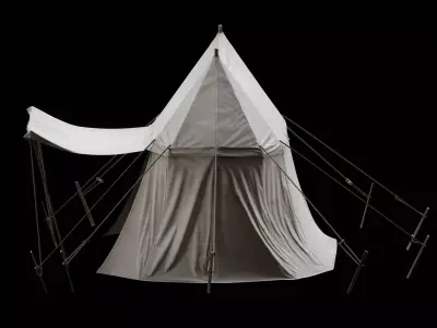 Medieval Tent 04 Low-poly 3D model