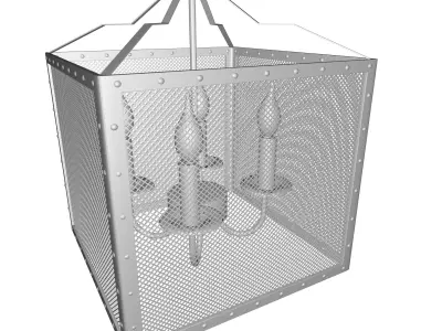 Islip Light Lantern Square Pendant 3D model