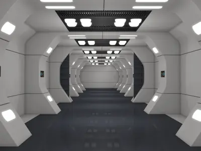 Modular Sci Fi Interior 3D model