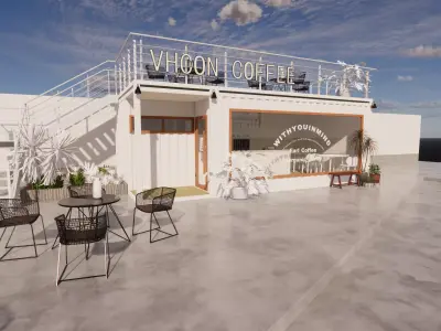Container coffee shop-5 3D model