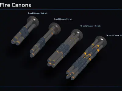 Modular Mech Weapons Low-poly 3D model