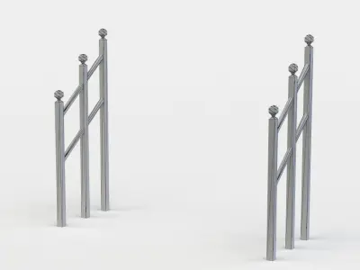 Entrance rail Low-poly 3D model