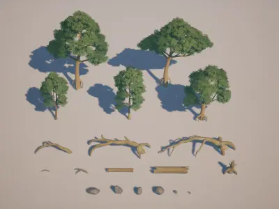 Stylized Environment Series - Swamp Package Low-poly 3D model