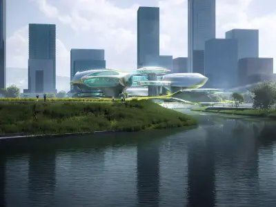 Futuristic Organic Museum Complex 3D model