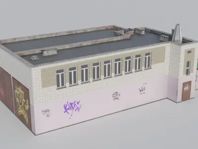 Warehouse or Transformer booth Low-poly 3D model