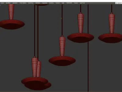 Hilite 9 Light White Glass Pendant Light Low-poly 3D model