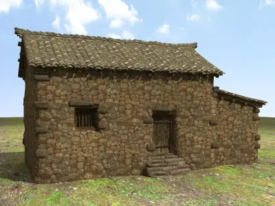 Stone House Low-poly 3D model