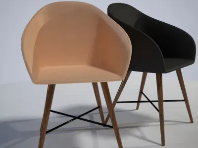 Chair Low-poly 3D model 5